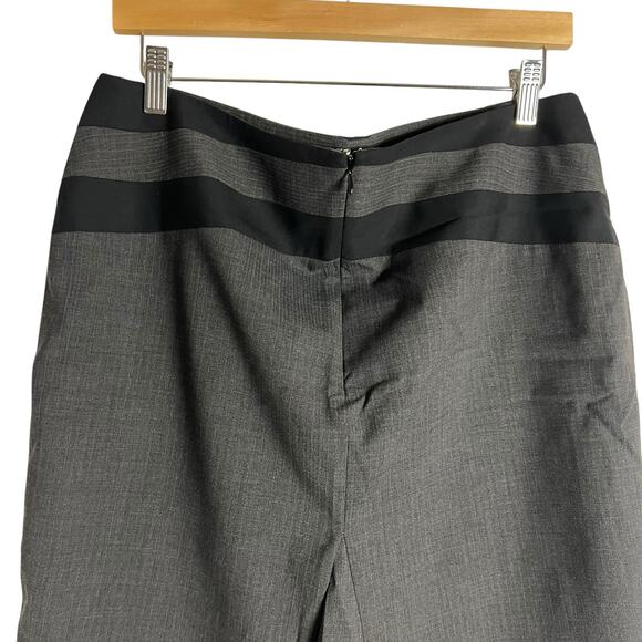 BCBGMaxAzria Gray Wool Black Chevron Paneled Knee Length Pencil Skirt Size 12 - Picture 6 of 10